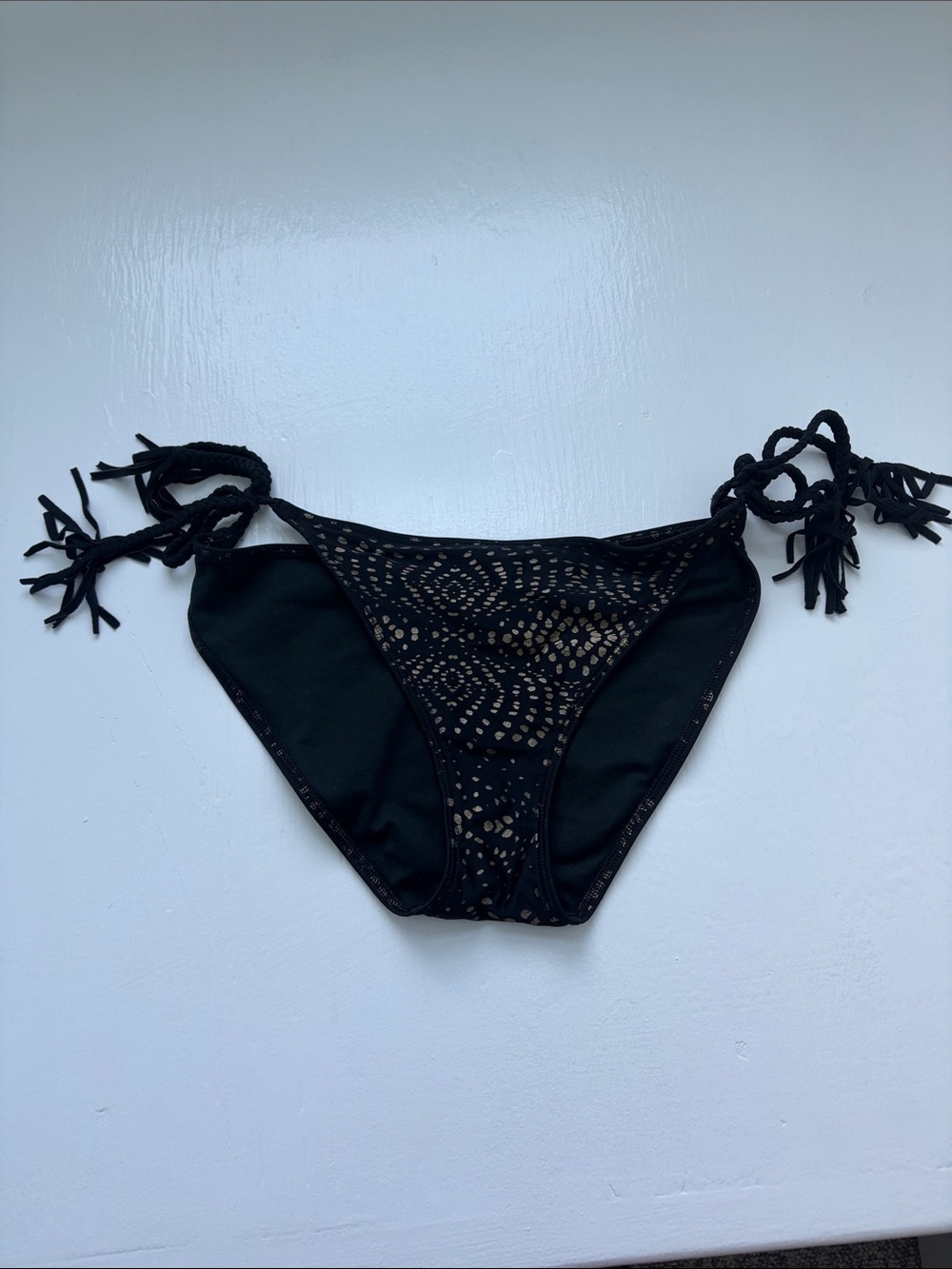 Abercrombie & Fitch Black Crochet Tie-Side Bikini Bottom
